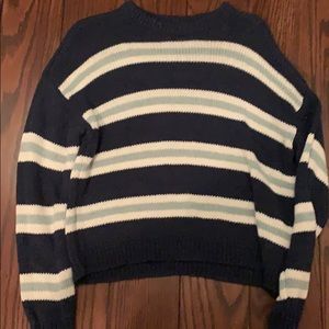 White, dark and light blue sweater